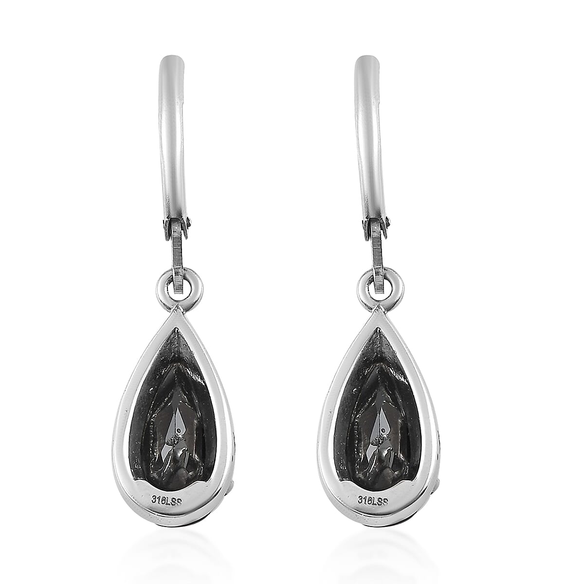 Thai Black Spinel Lever Back Earrings in Stainless Steel 5.00 ctw , Tarnish-Free, Waterproof, Sweat Proof Jewelry