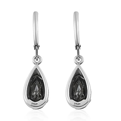 Thai Black Spinel Lever Back Earrings in Stainless Steel 5.00 ctw , Tarnish-Free, Waterproof, Sweat Proof Jewelry
