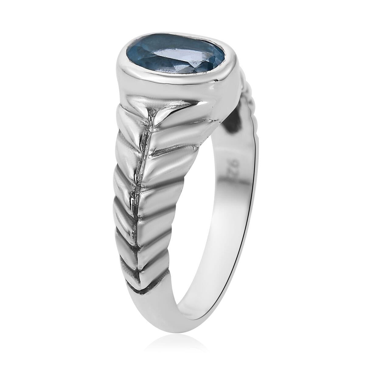 BALI LEGACY Swiss Blue Topaz Solitaire Ring in Sterling Silver (Size 10.0) 0.25 ctw image number 3