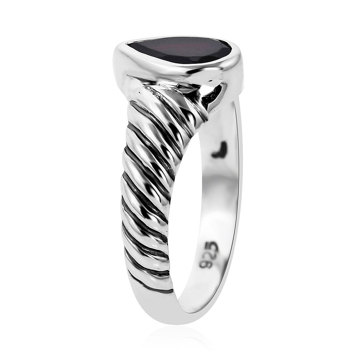 BALI LEGACY Mozambique Garnet Solitaire Ring in Sterling Silver (Size 10.0) 0.25 ctw image number 3