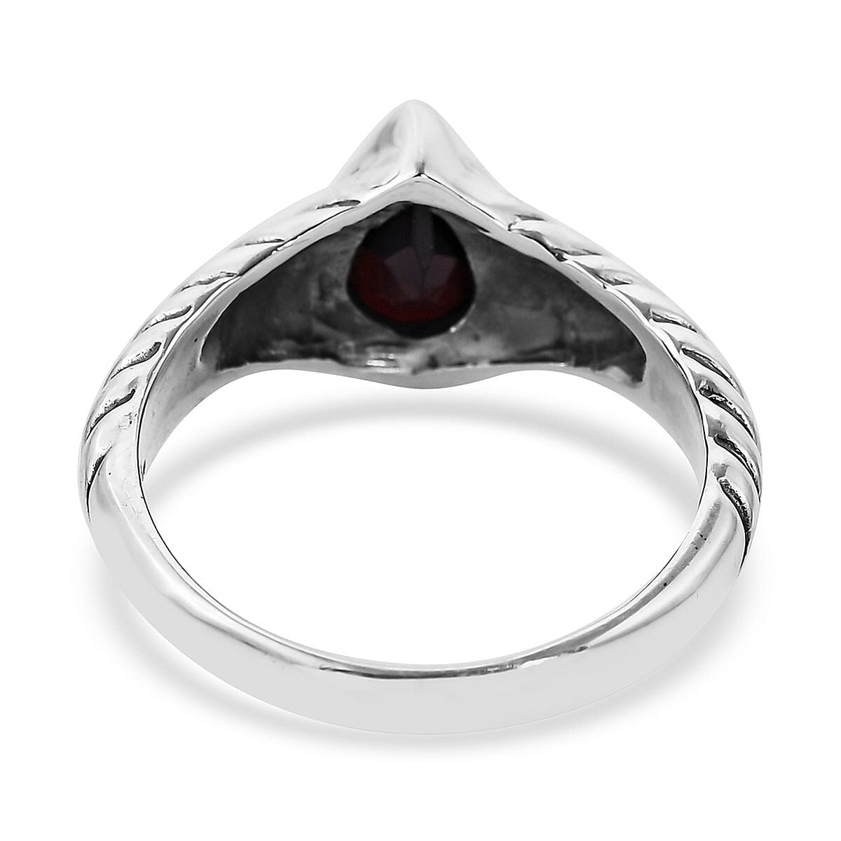 BALI LEGACY Mozambique Garnet Solitaire Ring in Sterling Silver (Size 10.0) 0.25 ctw image number 4