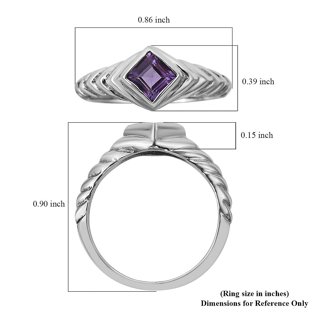 BALI LEGACY Amethyst Ring in Sterling Silver (Size 10.0) 0.15 ctw image number 5