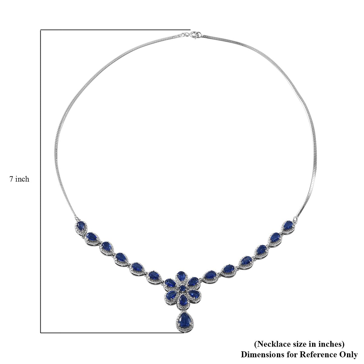 Kashmir Kyanite and White Zircon 11.60 ctw Necklace in Platinum Over Sterling Silver 18 Inches image number 5
