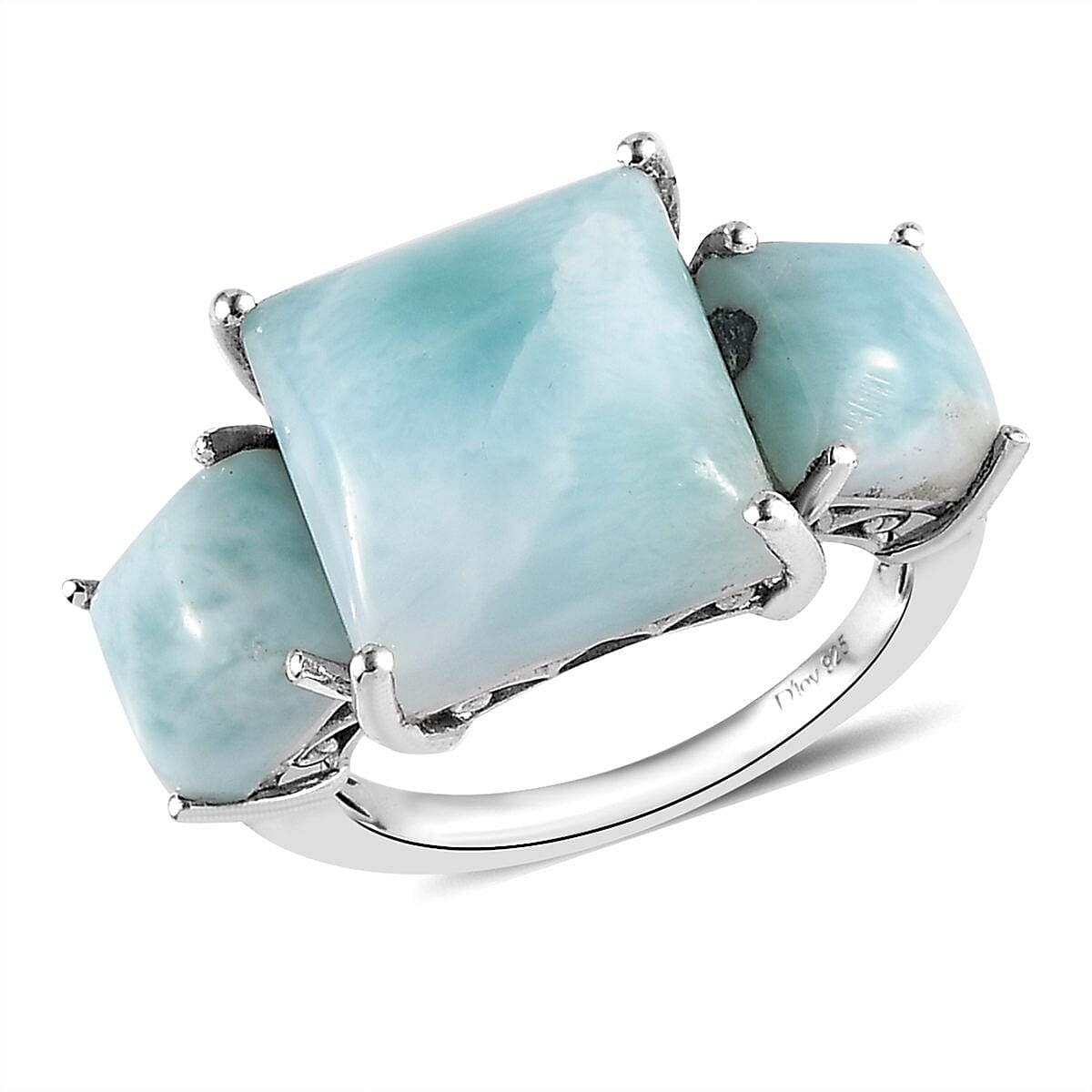 7インチF#+30 Larimar Mother of Platinum Buy Larimar and Multi Gemstone Ring in Platinum Over Sterling