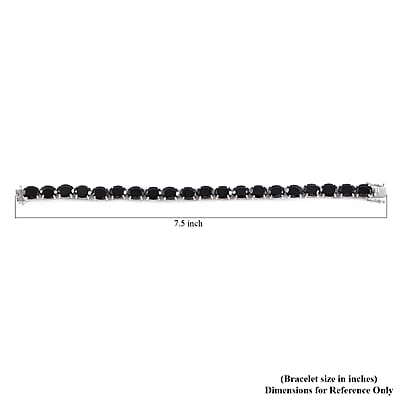 Thai Black Spinel Tennis Bracelet in Platinum Over Sterling Silver (6.50 In) 42.00 ctw