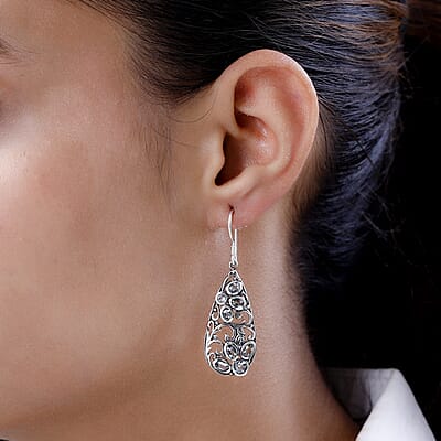 Artisan Crafted Brazilian Goshenite Dangle Earrings in Sterling Silver 2.85 ctw
