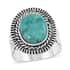 SANTA FE Style Kingman Turquoise Ring in Sterling Silver (Size 10.0) 3.75 ctw image number 0