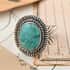 SANTA FE Style Kingman Turquoise Ring in Sterling Silver (Size 10.0) 3.75 ctw image number 1