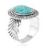 SANTA FE Style Kingman Turquoise Ring in Sterling Silver (Size 10.0) 3.75 ctw image number 3