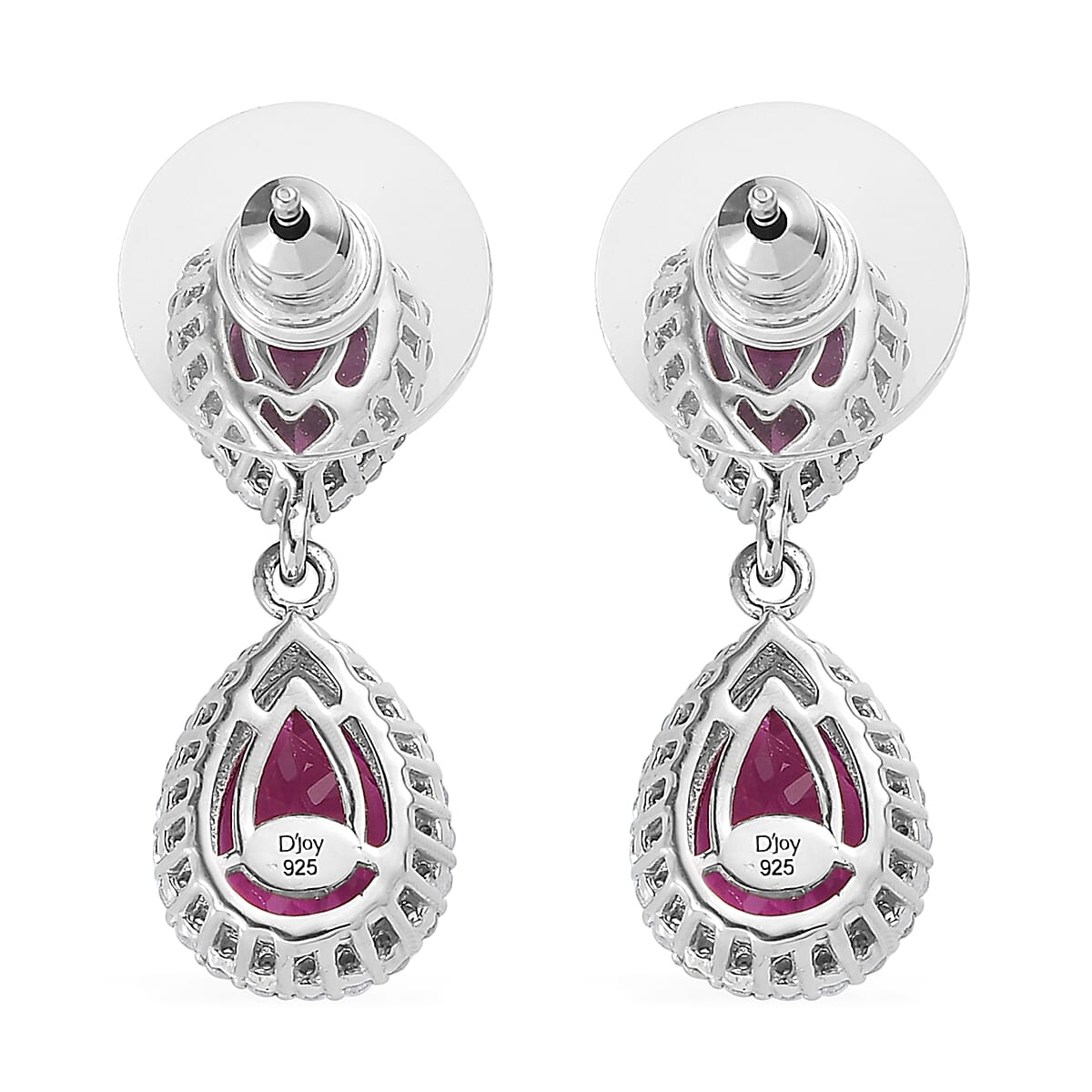 African Lilac Quartz (Triplet) and White Zircon Dangling Earrings in Platinum Over Sterling Silver 7.75 ctw