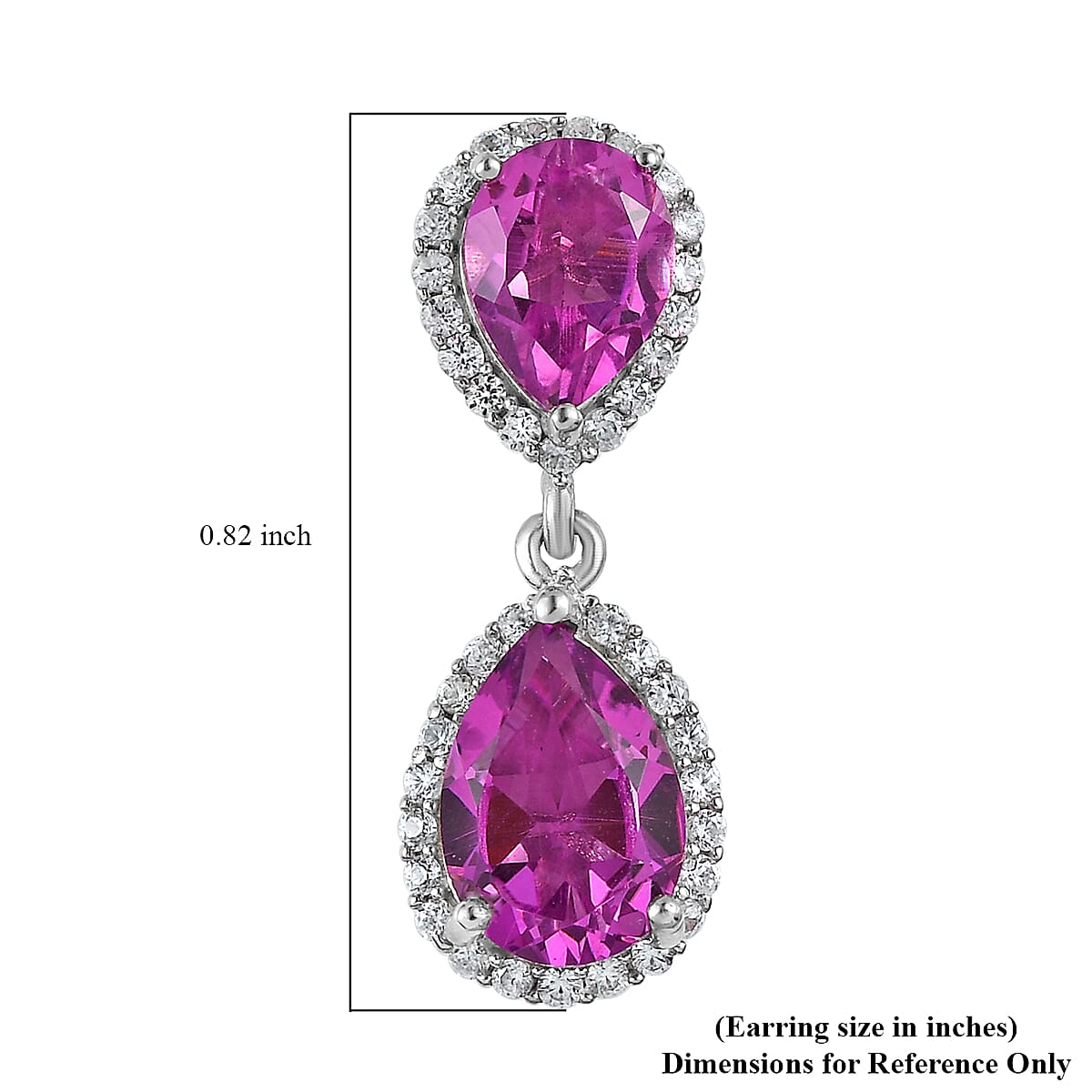 African Lilac Quartz (Triplet) and White Zircon Dangling Earrings in Platinum Over Sterling Silver 7.75 ctw