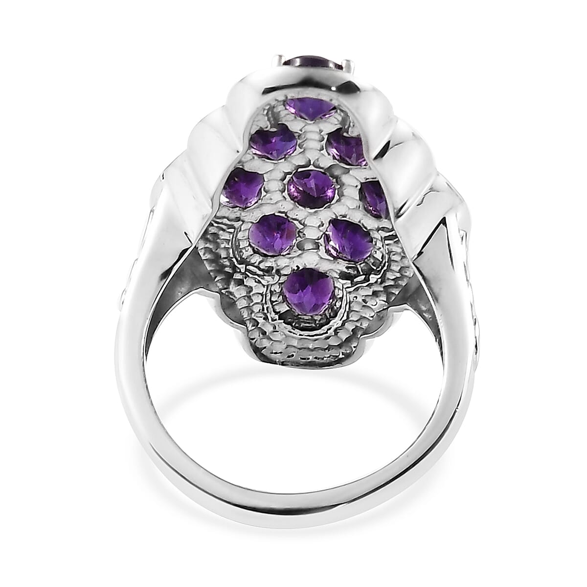 Amethyst Ring in Stainless Steel 3.65 ctw image number 4