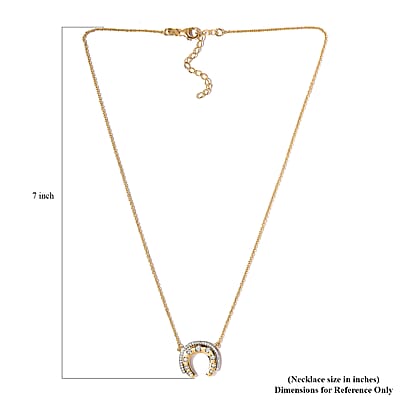 Moissanite Horseshoe Necklace 18 Inches in Vermeil Yellow Gold Over Sterling Silver 0.50 ctw
