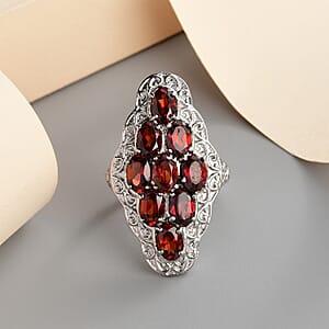 Mozambique Garnet Ring in Stainless Steel (Size 6.0) 4.40 ctw