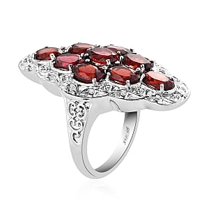 Mozambique Garnet Ring in Stainless Steel (Size 6.0) 4.40 ctw