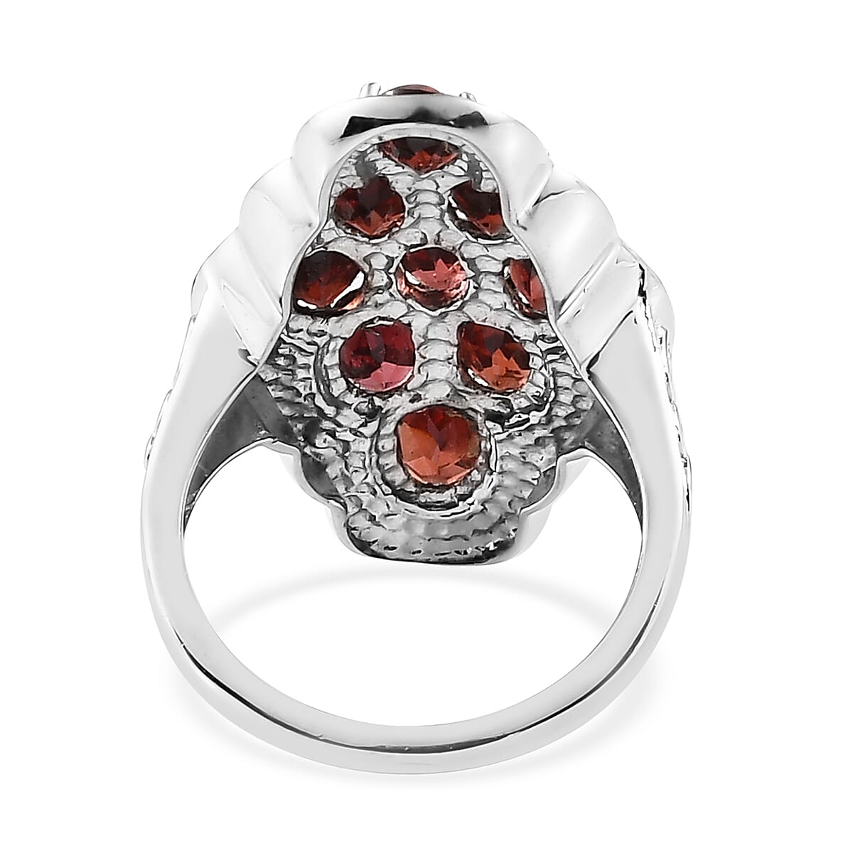 Mozambique Garnet Ring in Stainless Steel (Size 6.0) 4.40 ctw image number 4