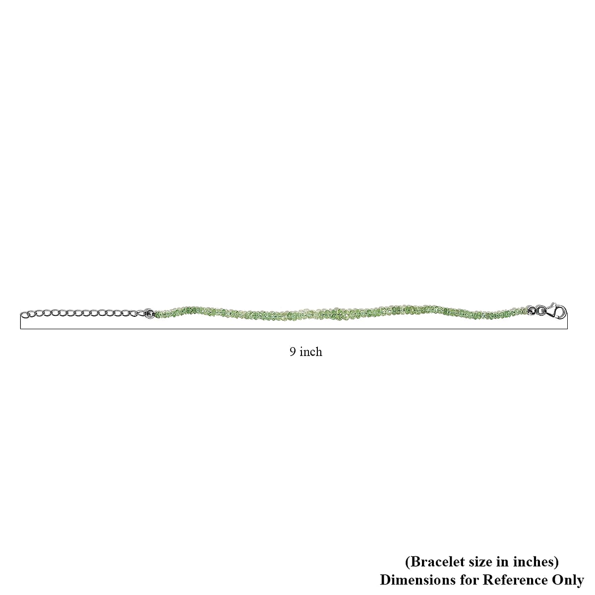 Brazilian Mint Garnet Beaded Bracelet in Rhodium Over Sterling Silver (7.25-9.25In) 23.70 ctw image number 4