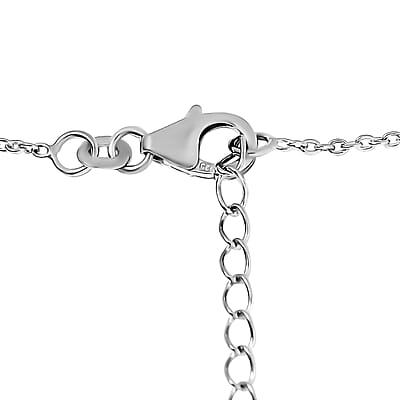 White Zircon Lucky Horseshoe Necklace 18 Inches in Platinum Over Sterling Silver 2.90 ctw