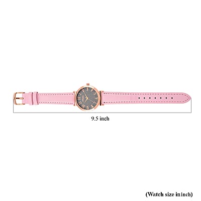 Strada Japanese Movement Starry Sky Pattern Dial Watch with Pink Faux Leather Strap