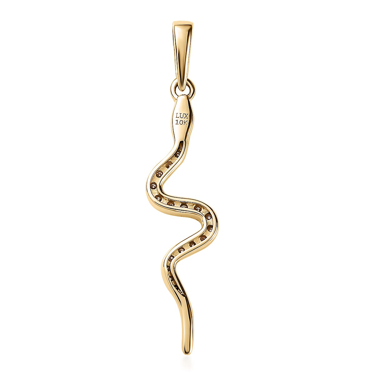 Luxoro 10K Yellow Gold Moissanite Snake Pendant 0.20 ctw image number 4