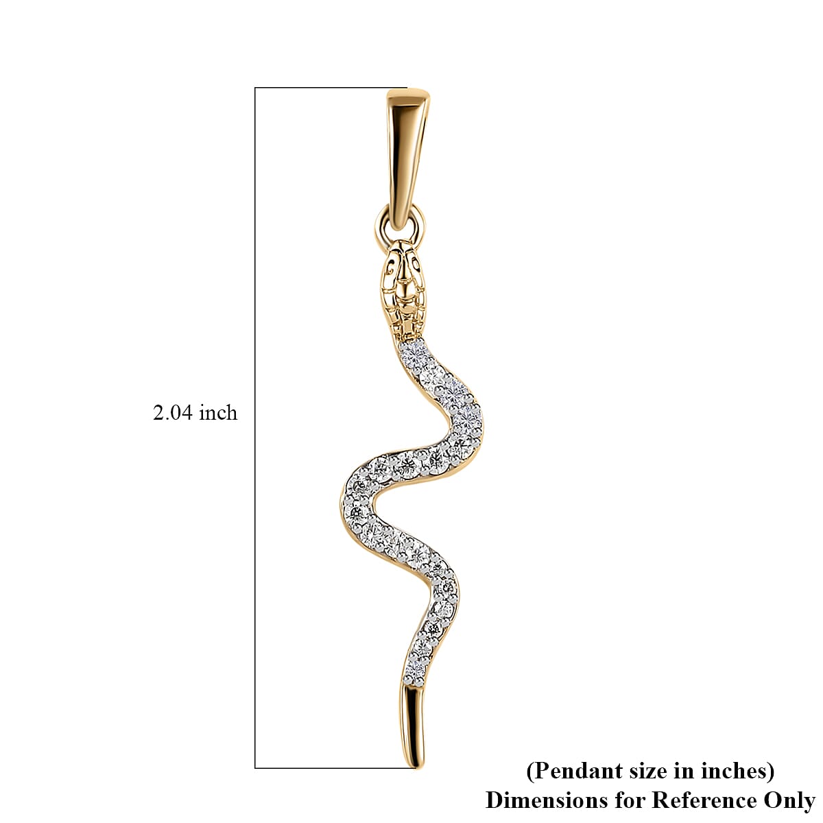 Luxoro 10K Yellow Gold Moissanite Snake Pendant 0.20 ctw image number 5