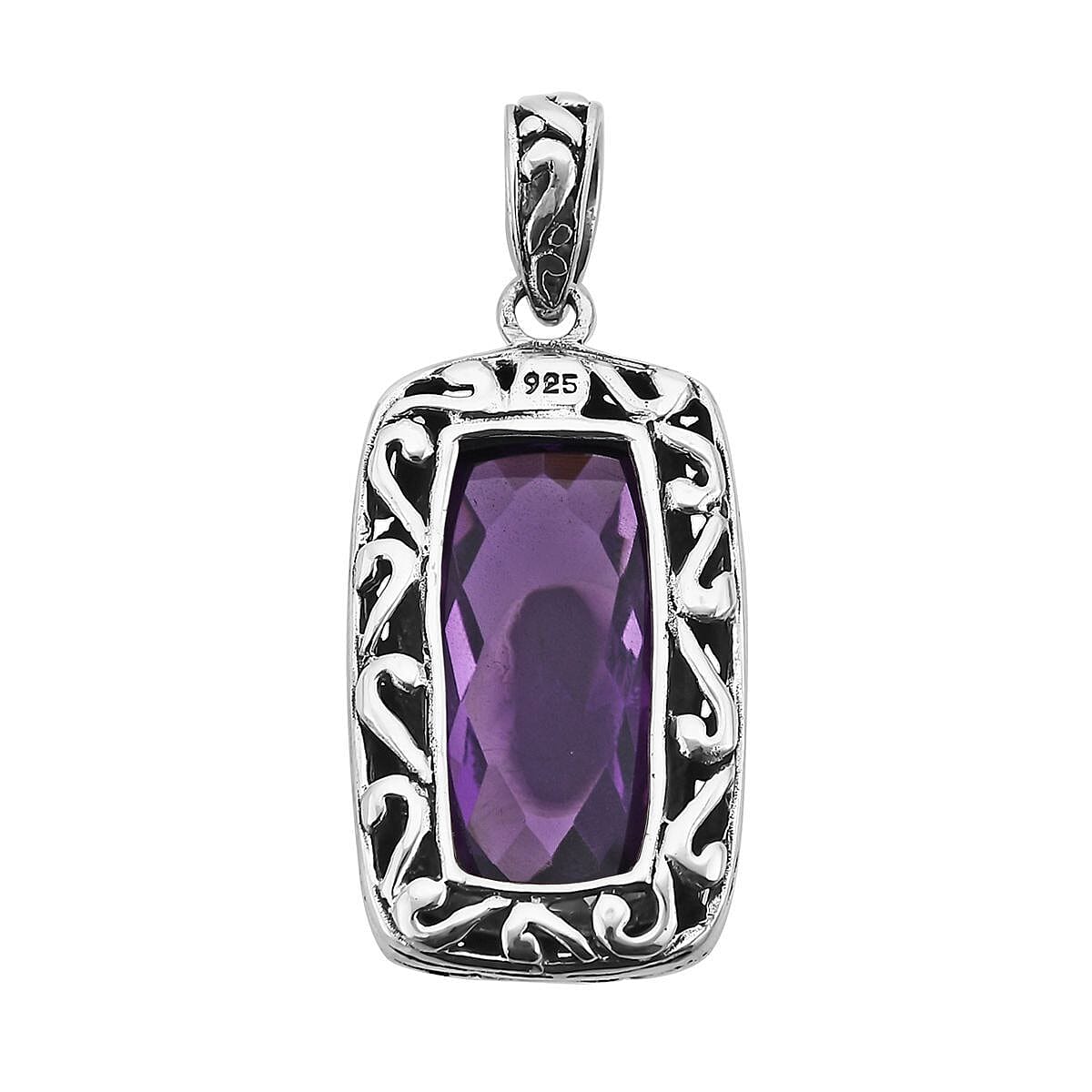 Bali Legacy African Amethyst Pendant in Sterling Silver 18.20 ctw image number 4
