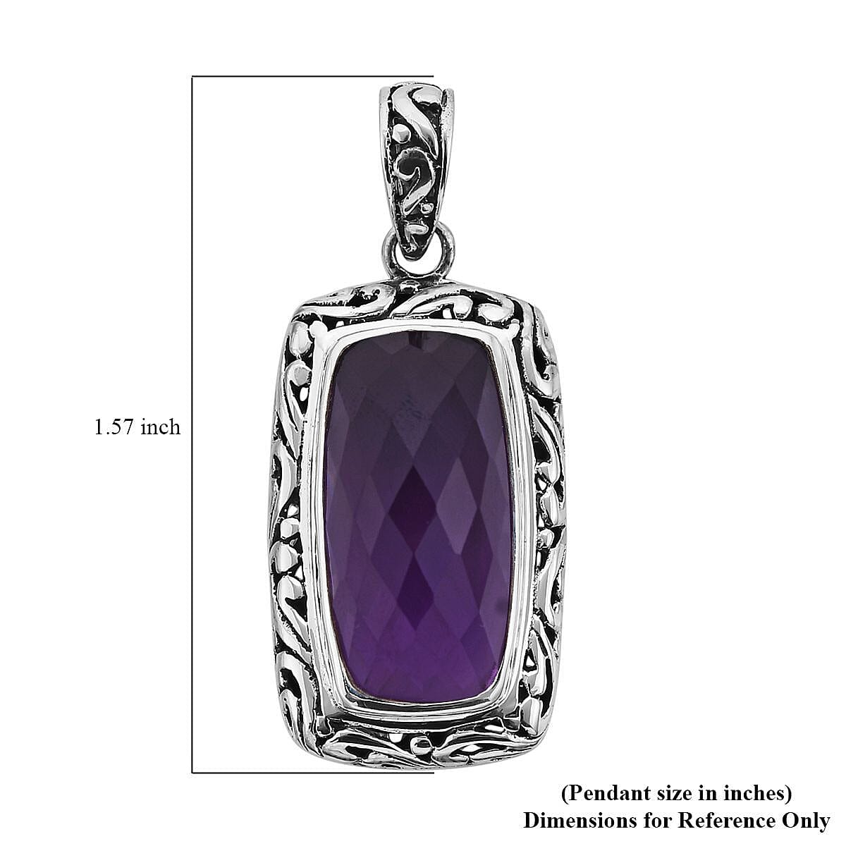 Bali Legacy African Amethyst Pendant in Sterling Silver 18.20 ctw image number 5