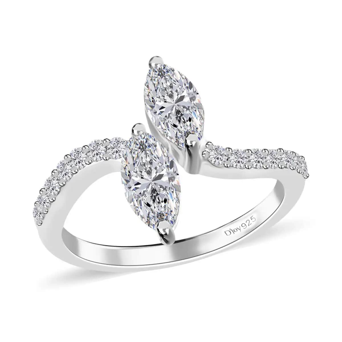 Moissanite Snake Inspired Eternal Love Ring in Platinum Over Sterling Silver 1.35 ctw image number 0