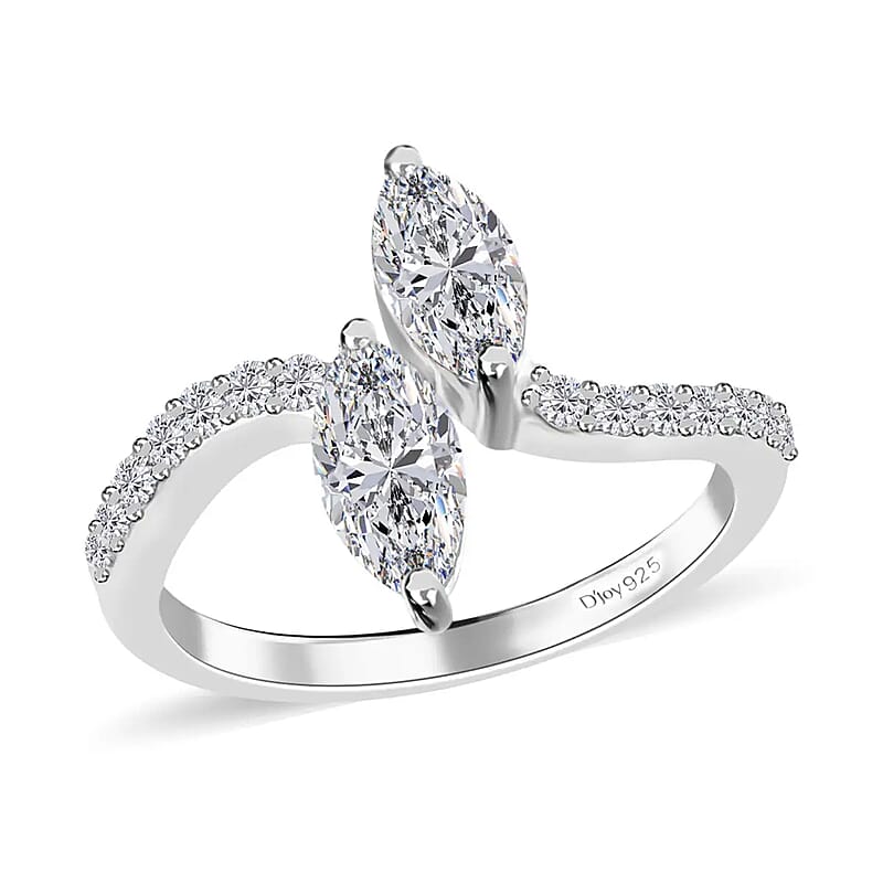 Moissanite Snake Inspired Eternal Love Ring in Platinum Over Sterling Silver (Size 10.0) 1.35 ctw