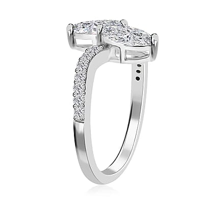 Moissanite Snake Inspired Eternal Love Ring in Platinum Over Sterling Silver (Size 10.0) 1.35 ctw