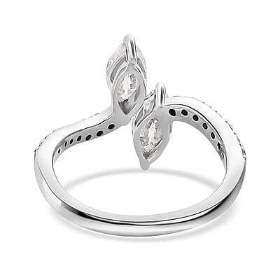Moissanite Snake Inspired Eternal Love Ring in Platinum Over Sterling Silver (Size 10.0) 1.35 ctw