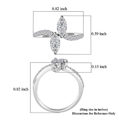 Moissanite Snake Inspired Eternal Love Ring in Platinum Over Sterling Silver (Size 10.0) 1.35 ctw