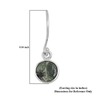 Emerald Drop Earrings in Rhodium Over Sterling Silver 1.28 ctw