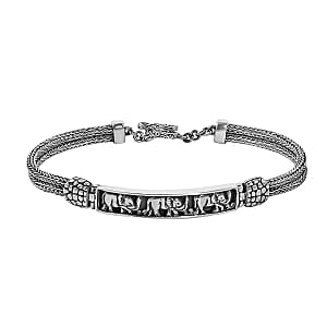 Bali Legacy Elephant Bracelet in Sterling Silver, Silver Jewelry For Women, Stylish Bracelet in Silver (8.00 In) 14.50 Grams