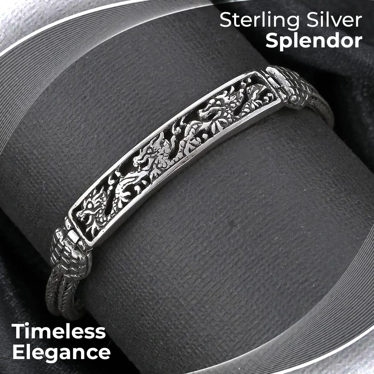 Bali Legacy Dragon Bracelet in Sterling Silver, Silver Jewelry For Women, Stylish Bracelet in Silver (7.25 In) 14.65 Grams image number 1
