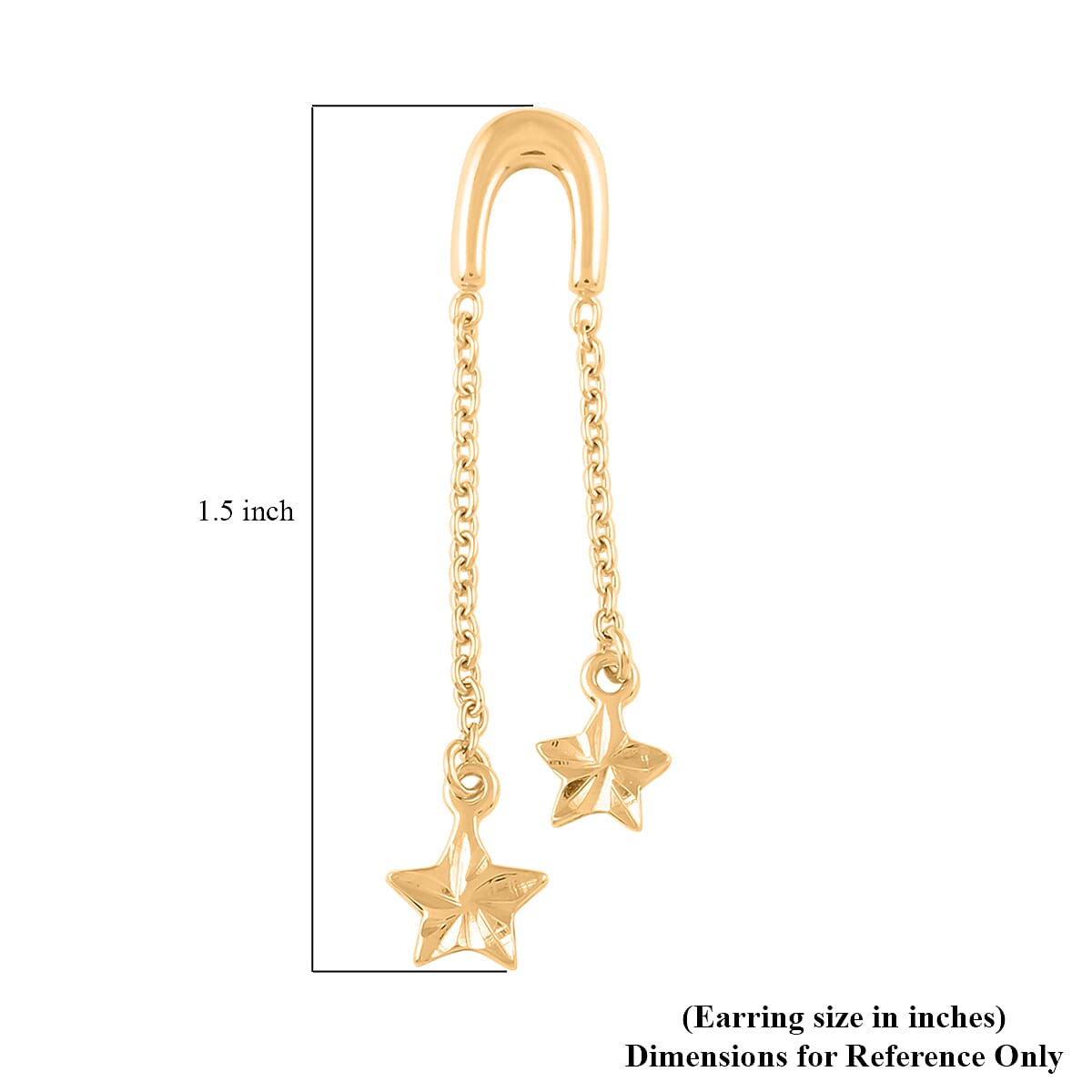 14K YG Over Sterling Silver Star Dangle Earrings (1.60 g) image number 4