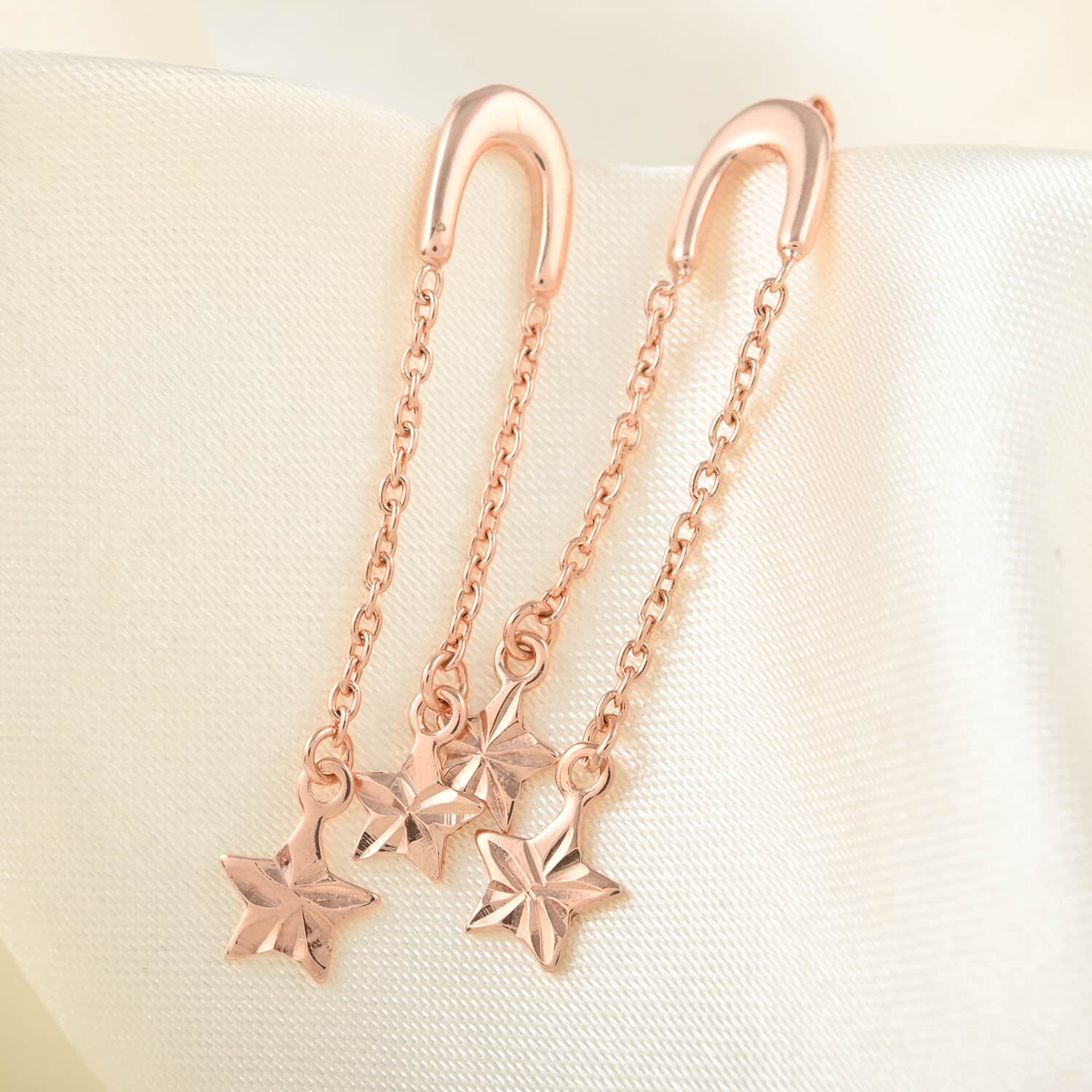 14k rose gold dangle star earrings cheapest