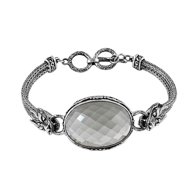 Bali Legacy Montezuma Prasiolite Dragon Bracelet in Sterling Silver (7.50 In) 50.00 ctw