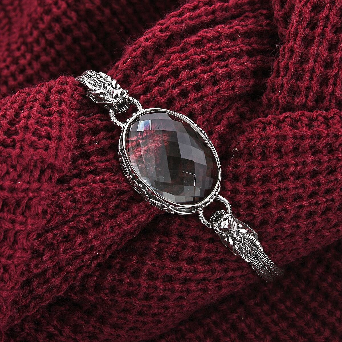 Bali Legacy Montezuma Prasiolite Dragon Bracelet in Sterling Silver (7.50 In) 50.00 ctw image number 1