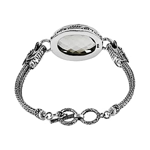Bali Legacy Montezuma Prasiolite Dragon Bracelet in Sterling Silver (7.50 In) 50.00 ctw