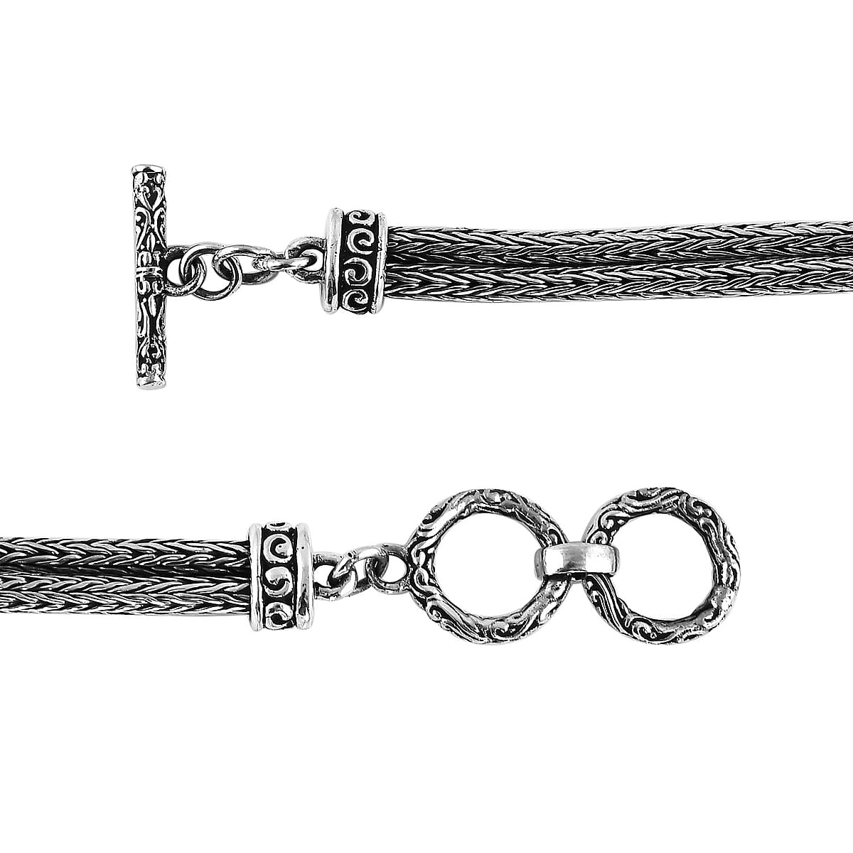 Bali Legacy Montezuma Prasiolite Dragon Bracelet in Sterling Silver (7.50 In) 50.00 ctw image number 3