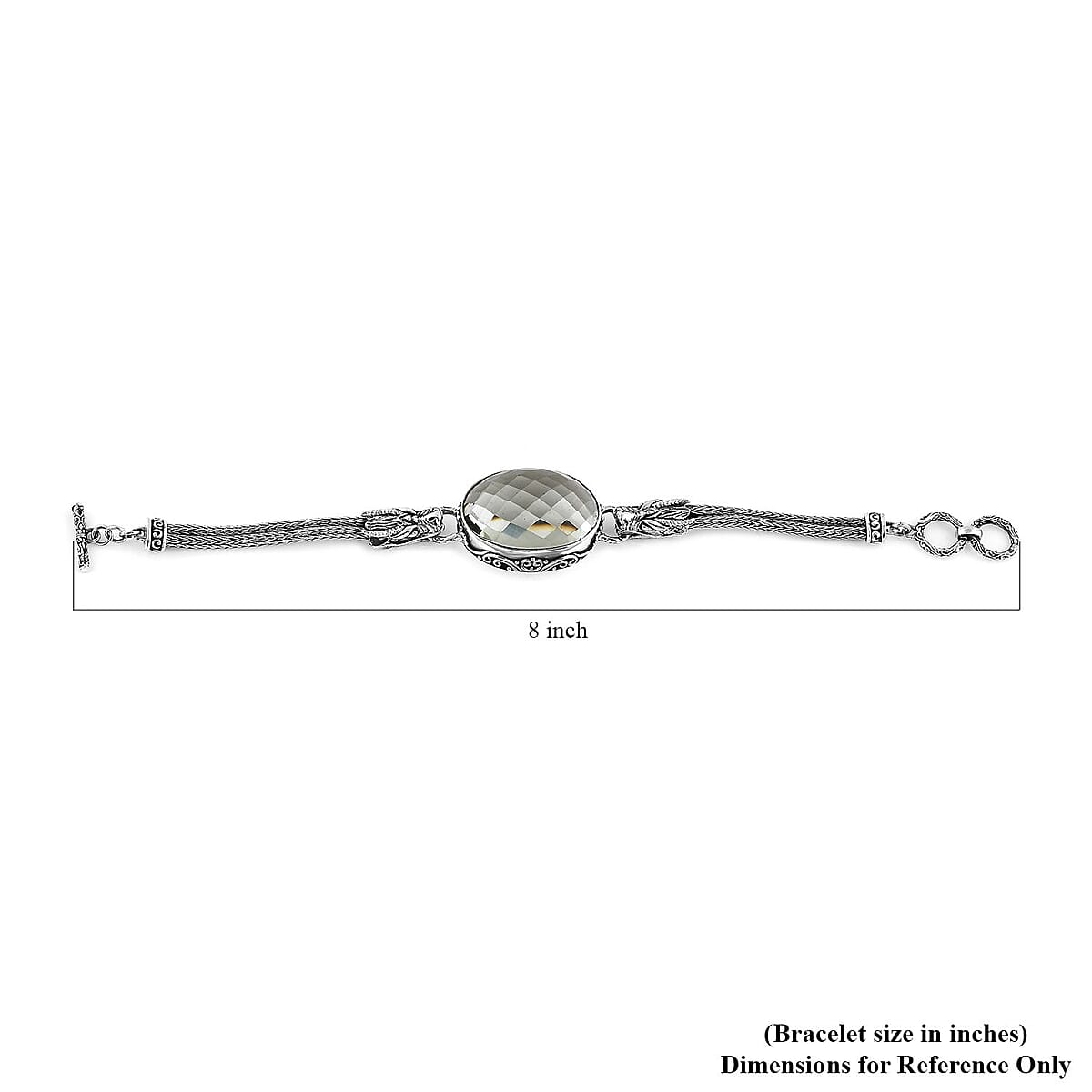 Bali Legacy Montezuma Prasiolite Dragon Bracelet in Sterling Silver (7.50 In) 50.00 ctw image number 4