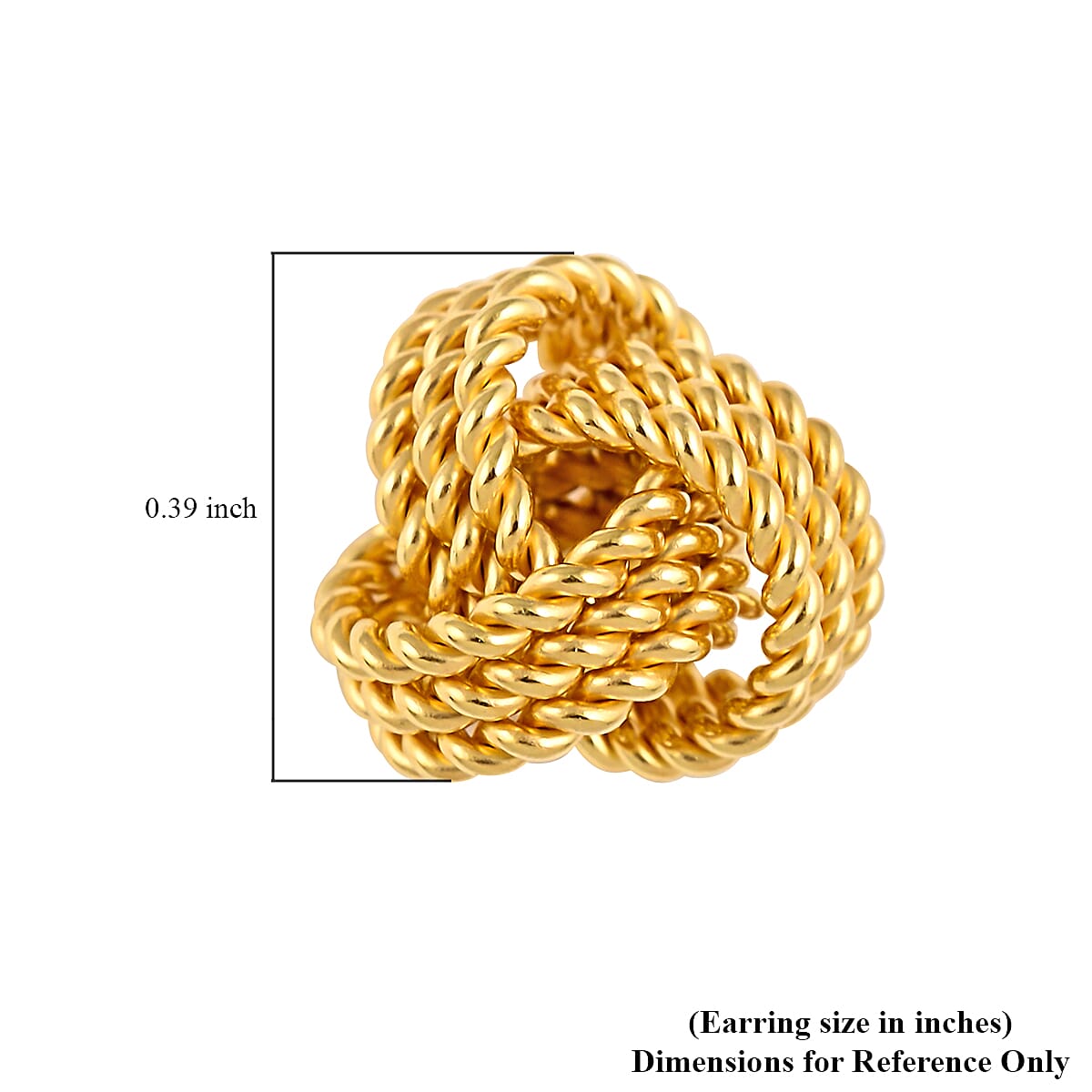 14K Yellow Gold Over Sterling Silver Rope Style Knot Earrings 2.30 Grams image number 4