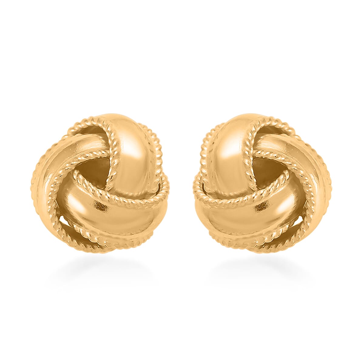14K Yellow Gold Over Sterling Silver Knot Earrings 2.40 Grams image number 0