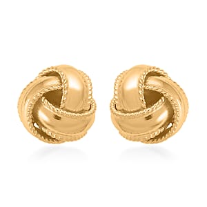 14K Yellow Gold Over Sterling Silver Knot Earrings 2.40 Grams