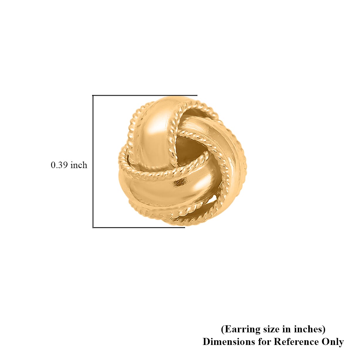 14K Yellow Gold Over Sterling Silver Knot Earrings 2.40 Grams image number 4