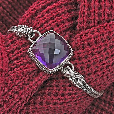 Bali Legacy Amethyst Dragon Bracelet in Sterling Silver (7.50 In) 50.00 ctw