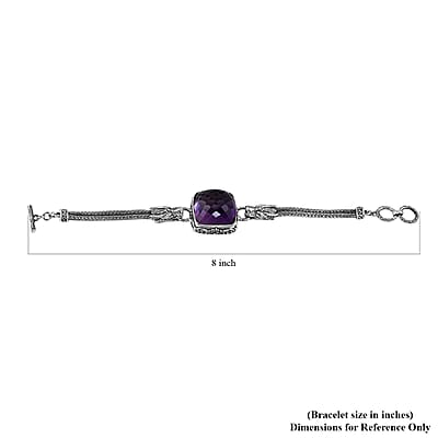 Bali Legacy Amethyst Dragon Bracelet in Sterling Silver (7.50 In) 50.00 ctw