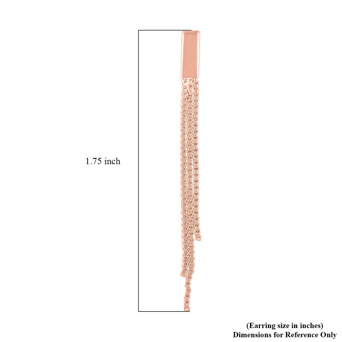 14K Rose Gold Over Sterling Silver Fringe Dangle Earrings 1.7 Grams