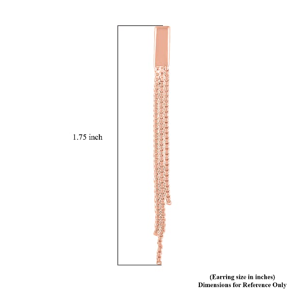 14K Rose Gold Over Sterling Silver Fringe Dangle Earrings 1.7 Grams